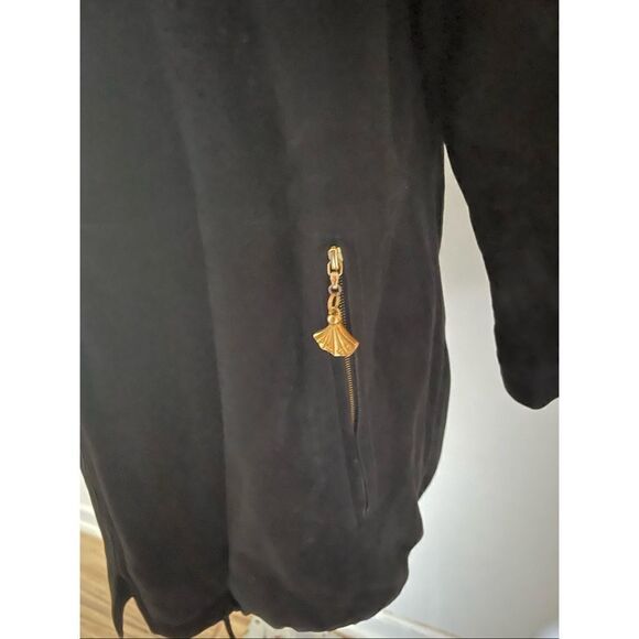 Bally Black Coat Goldtone Accents Front Zip Lined 2 Front Zip Pockets Women’s 8 - Picture 4 of 8
